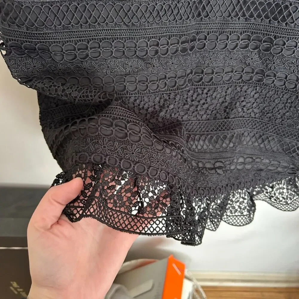 J.Crew Cap-sleeve ruffle dress in mixed lace